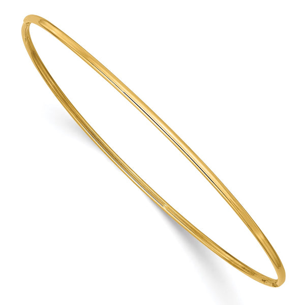 14KT Yellow Gold 8" 1.5MM Bangle Slip-On Bracelet