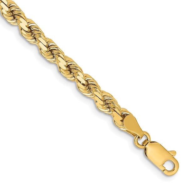 14KT Yellow Gold 8" 4.25MM Rope Bracelet