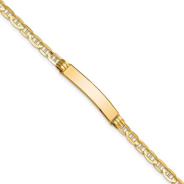14KT Yellow Gold 8" 4.5MM Anchor Link ID Bracelet
