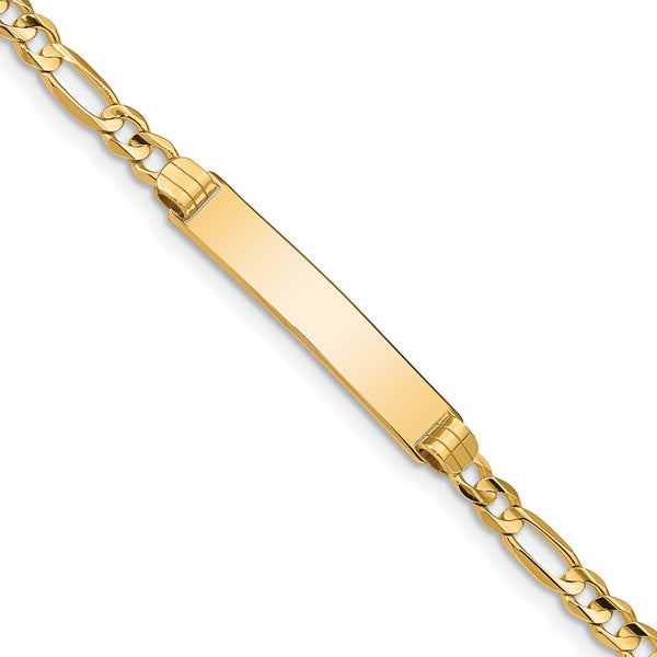 14KT Yellow Gold 8" 4.8MM Figaro ID Bracelet