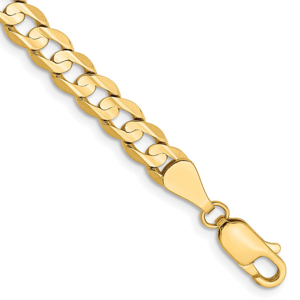 14KT Yellow Gold 8" 5.25MM Lobster Clasp Curb Bracelet