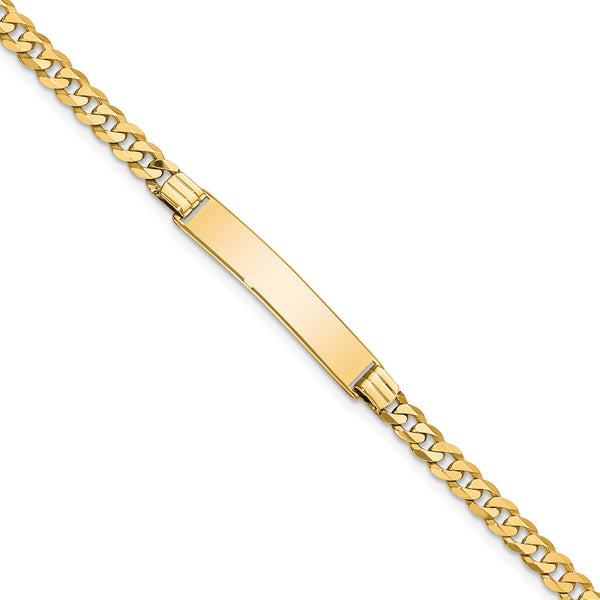 14KT Yellow Gold 8" 5.5MM Flat Curb ID Bracelet