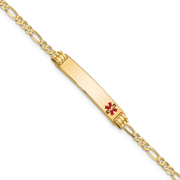 14KT Yellow Gold 8" 5.5MM Medical Figaro ID Bracelet