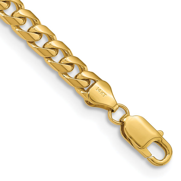 14KT Yellow Gold 8" 6.25MM Curb Lobster Clasp Cuban Link Bracelet
