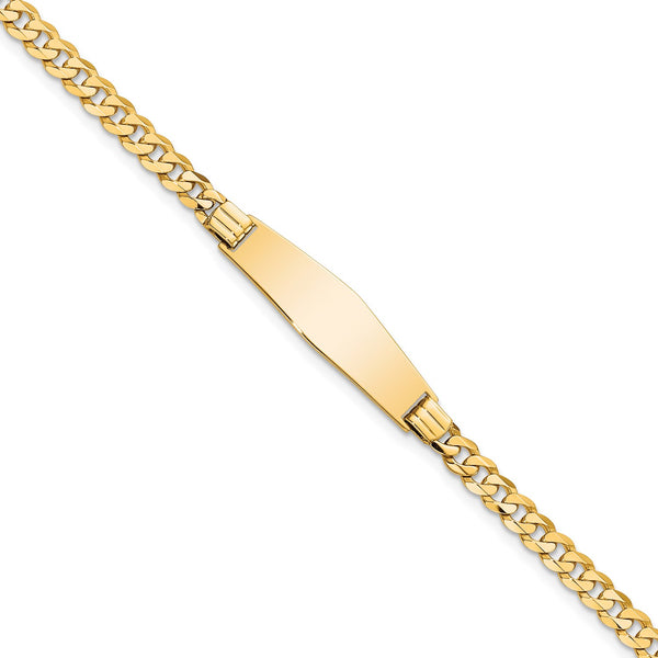 14KT Yellow Gold 8" 7.5MM ID Curb Bracelet