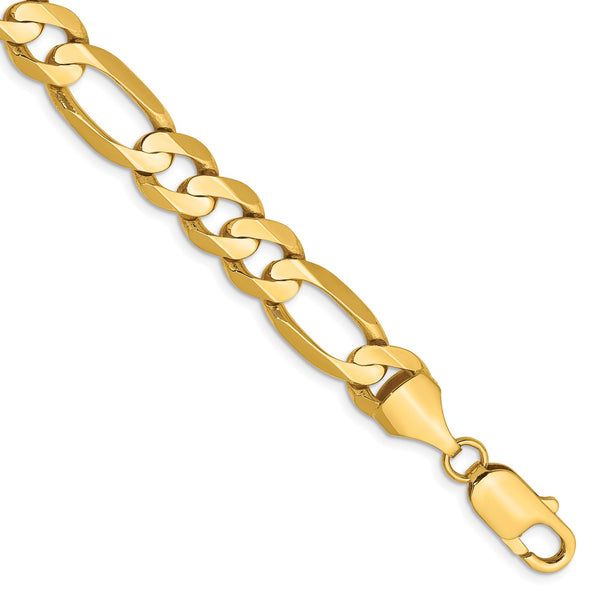 14KT Yellow Gold 8" 8.75MM Lobster Clasp Figaro Bracelet