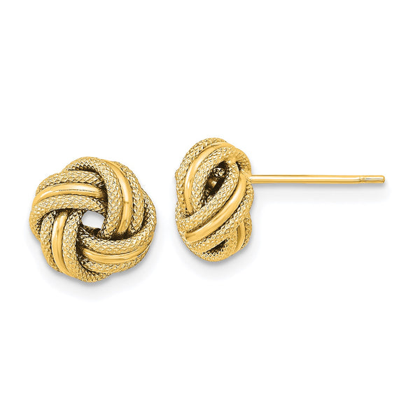14KT Yellow Gold 9MM Love Knot Earrings