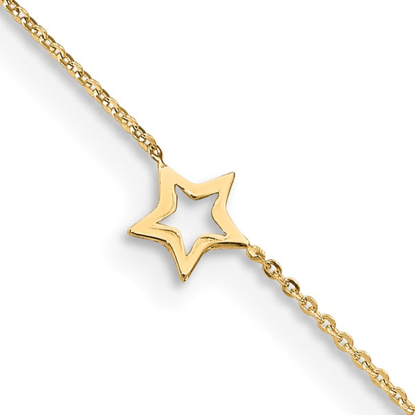 14KT Yellow Gold 9"+1" extender Adjustable Anklet