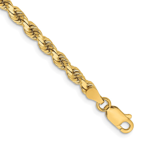 14KT Yellow Gold 9" 3.75MM Rope Bracelet