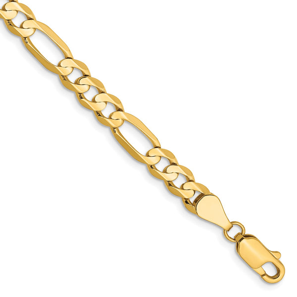 14KT Yellow Gold 9" 5.5MM Lobster Clasp Figaro Bracelet