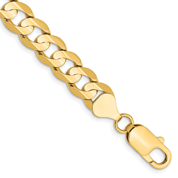 14KT Yellow Gold 9" 7.5MM Curb Bracelet