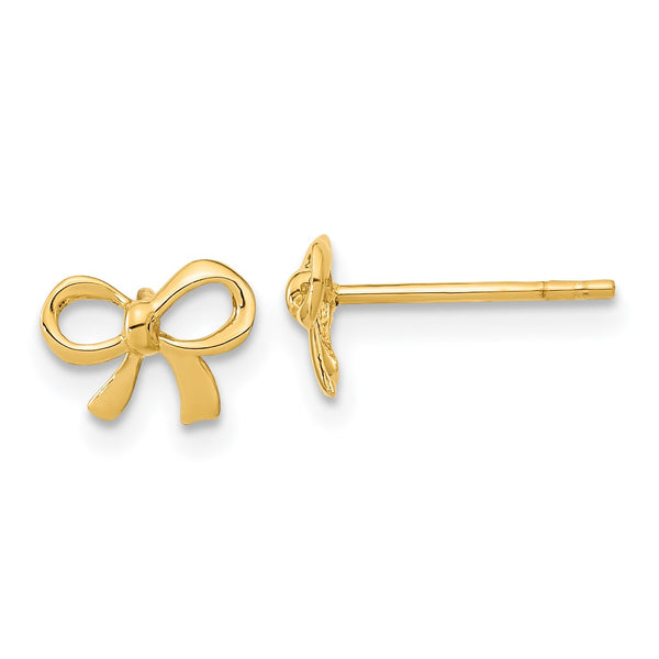 14KT Yellow Gold Stud Bow Earrings