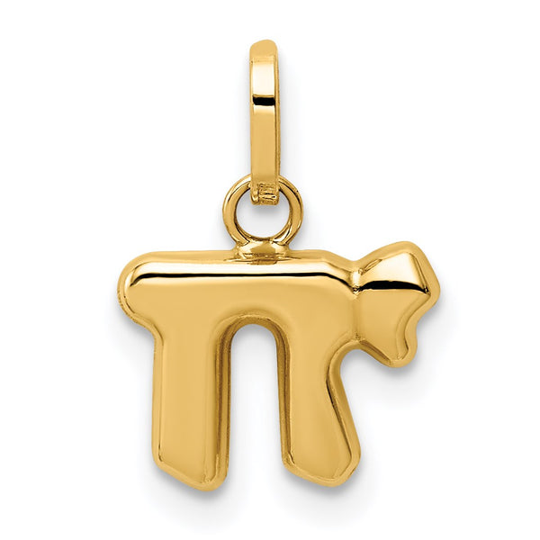 14KT Yellow Gold Childrens Chai Pendant-Chain Not Included