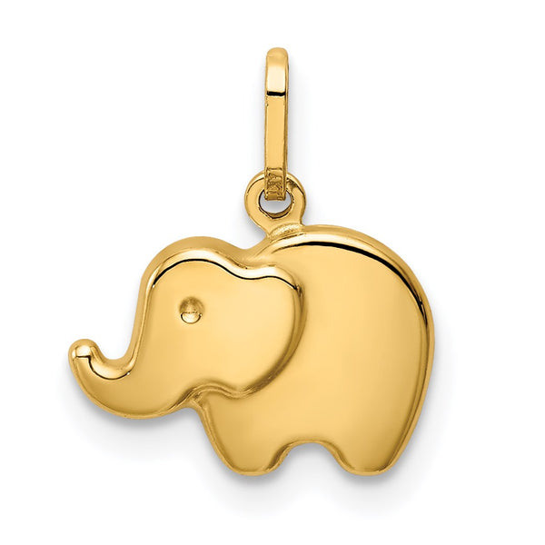14KT Yellow Gold Childrens Elephant Pendant-Chain Not Included