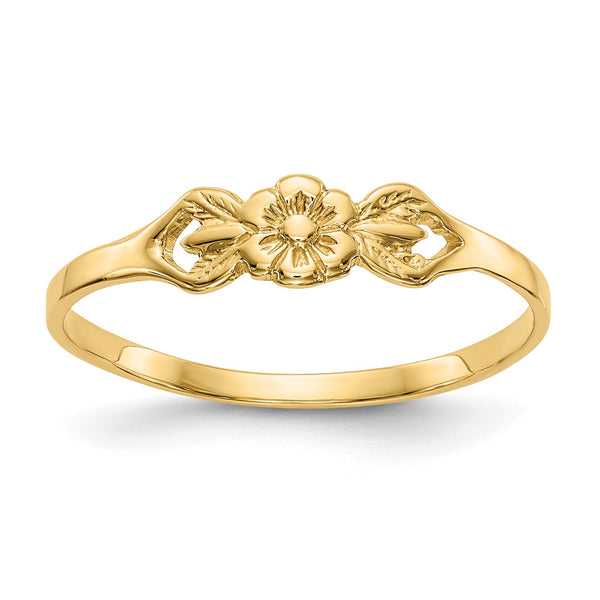 14KT Yellow Gold Childrens Flower Ring; Size 5