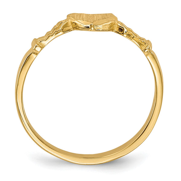 14KT Yellow Gold Childrens Heart Ring; Size 3