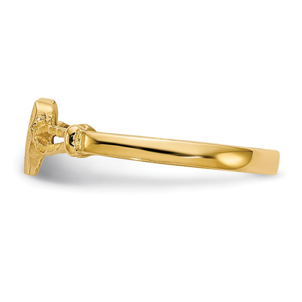 14KT Yellow Gold Childrens Heart Ring; Size 3