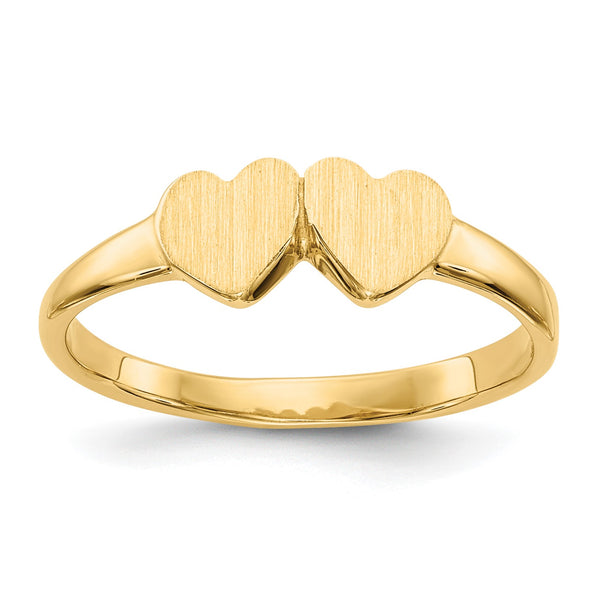 14KT Yellow Gold Childrens Heart Ring; Size 3
