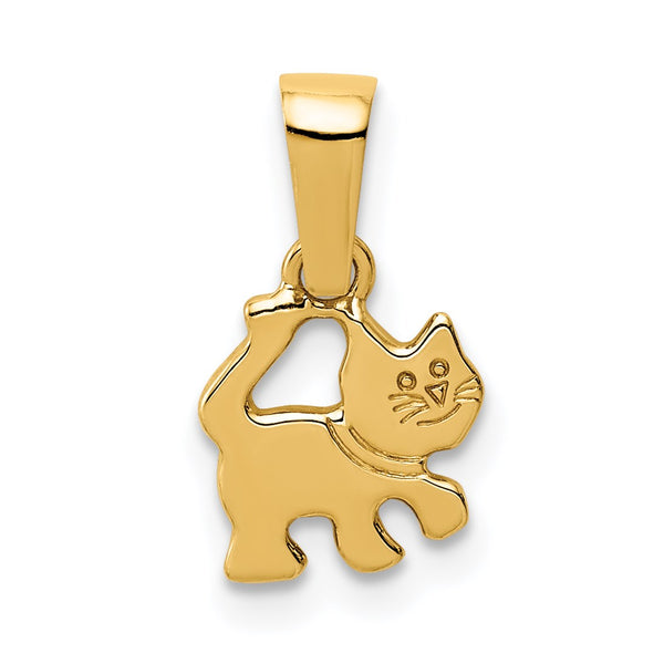 14KT Yellow Gold Childrens Kitten Pendant-Chain Not Included