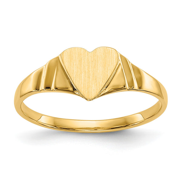 14KT Yellow Gold Childrens Signet Ring; Size 3
