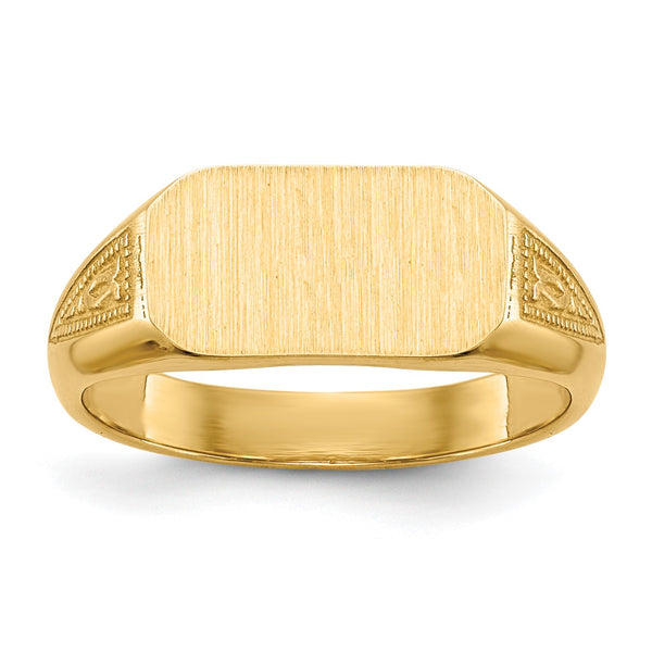 14KT Yellow Gold Childrens Signet Ring; Size 3