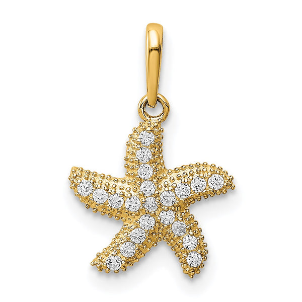 14KT Yellow Gold Childrens Starfish Pendant-Chain Not Included