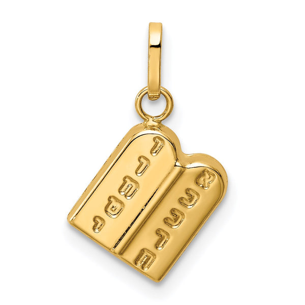 14KT Yellow Gold Childrens Ten Commandments Pendant-Chain Not Included