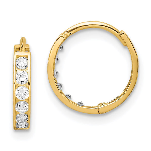 14KT Yellow Gold Cubic Zirconia 8MM Hoop Earrings