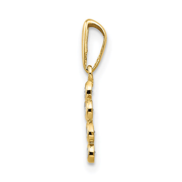 14KT Yellow Gold Cubic Zirconia Childrens Cross Pendant-Chain Not Included