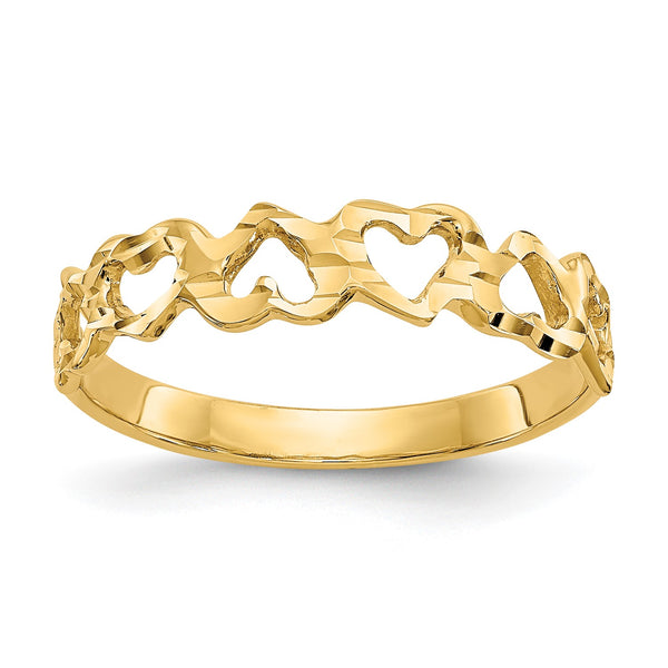 14KT Yellow Gold Heart Ring; Size 6
