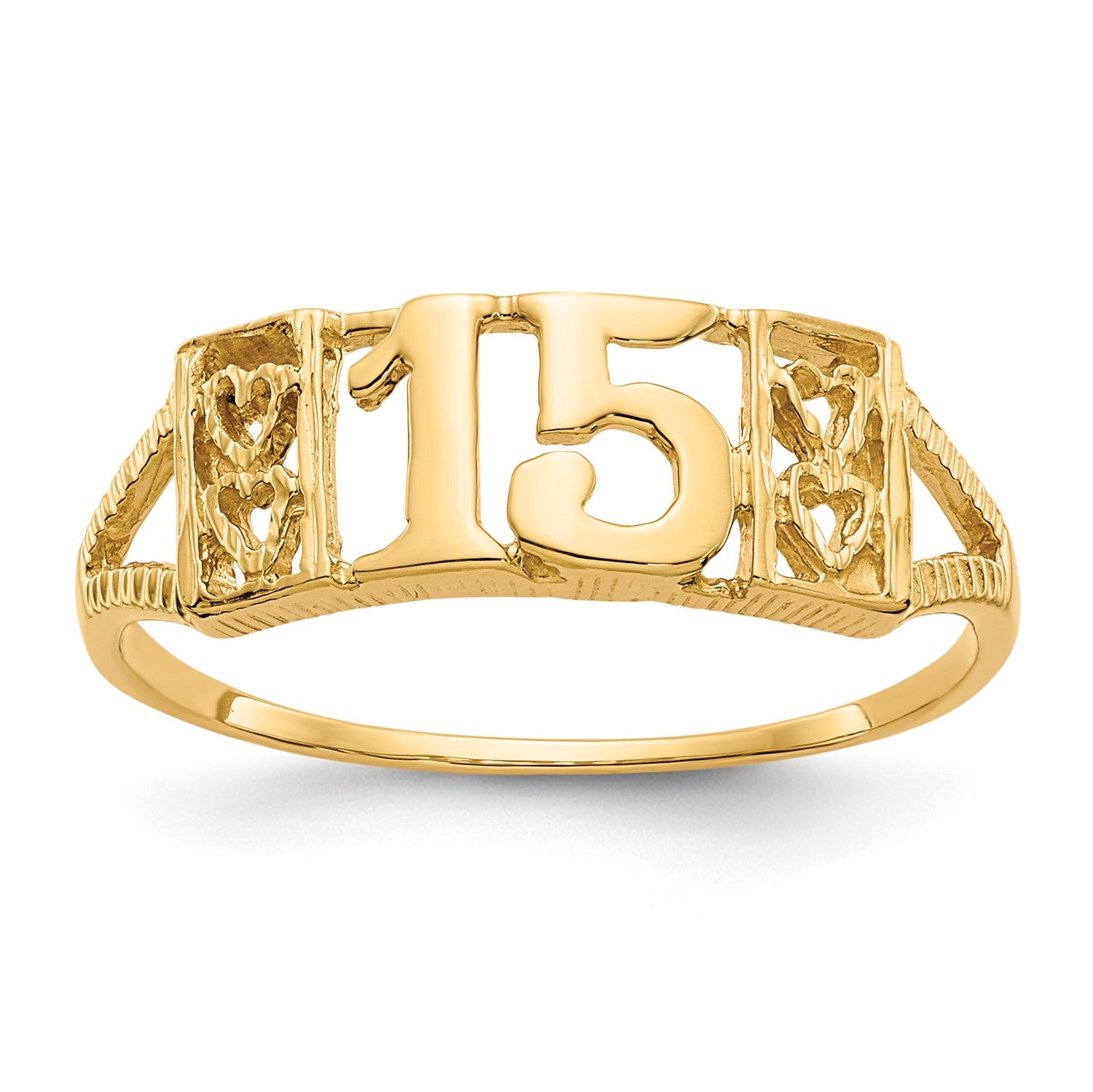 14KT Yellow Gold Quinceanera Ring; Size 7