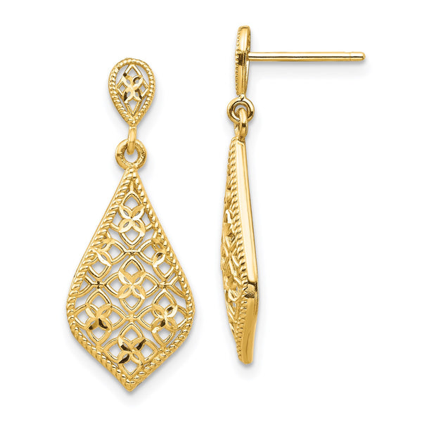 14KT Yellow Gold Drop & Dangle Fancy Earrings