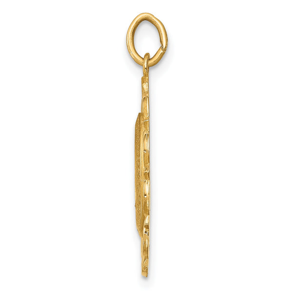 14KT Yellow Gold Fancy Miraculous Medal Pendant-Chain Not Included