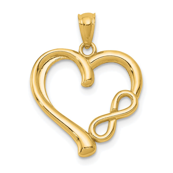 14KT Yellow Gold Infinity Heart Pendant-Chain Not Included