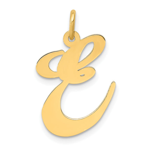 14KT Yellow Gold Initial Pendant-Chain Not Included; Initial E