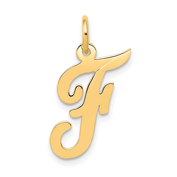 14KT Yellow Gold Initial Pendant-Chain Not Included; Initial F