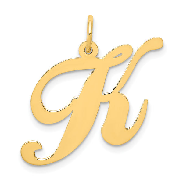 14KT Yellow Gold Initial Pendant-Chain Not Included; Initial K