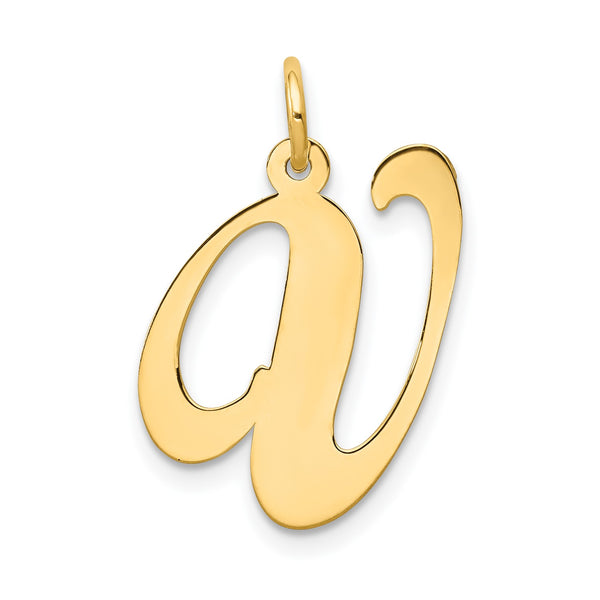 14KT Yellow Gold Initial Pendant-Chain Not Included; Initial V