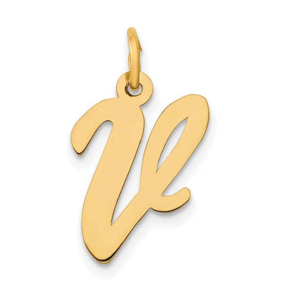 14KT Yellow Gold Initial Pendant-Chain Not Included; Initial V
