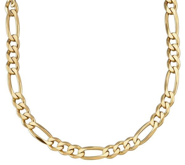 14KT Yellow Gold Plated Sterling Silver 24" 5.9MM Figaro Chain