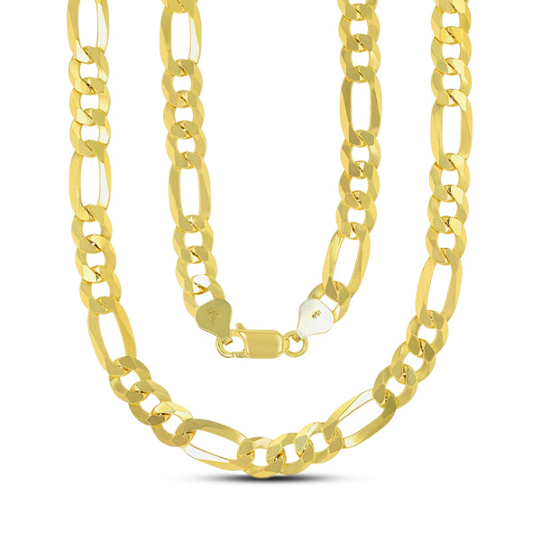 Luxe Layers 14KT Yellow Gold Plated Sterling Silver 30" 7.7MM Figaro Chain