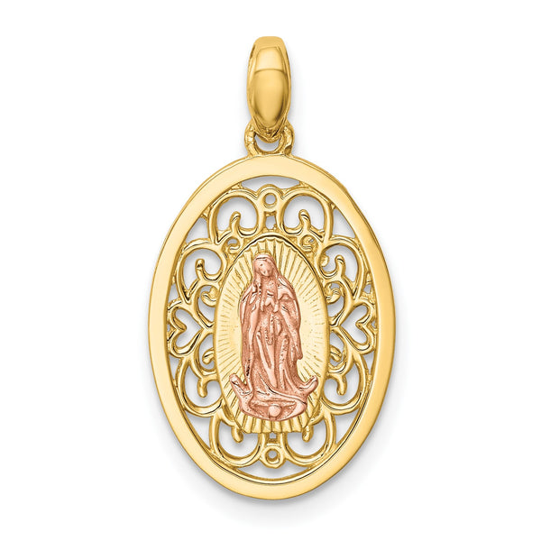 14KT Yellow and Rose Gold Guadalupe Pendant-Chain Not Included