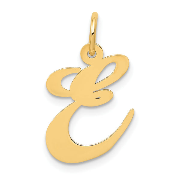 14K Medium Fancy Script Initial E Charm