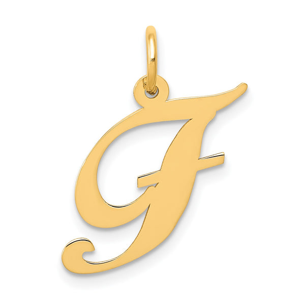 14K Medium Fancy Script Initial F Charm