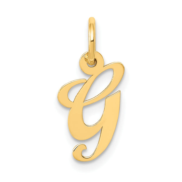 14K Small Fancy Script Initial G Charm