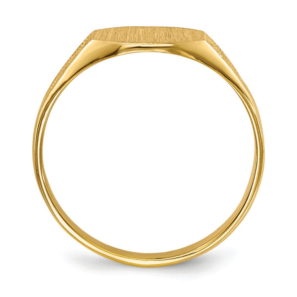 14k 9.0x7.0mm Closed Back Signet Ring
