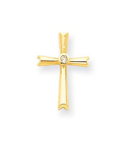 14k AA Diamond Cross Pendant