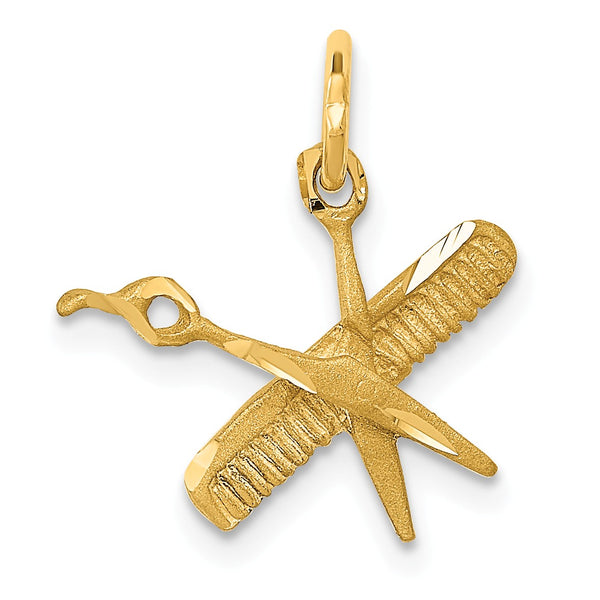 14k Comb & Scissors Charm