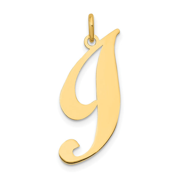 14k Large Fancy Script Initial I Charm