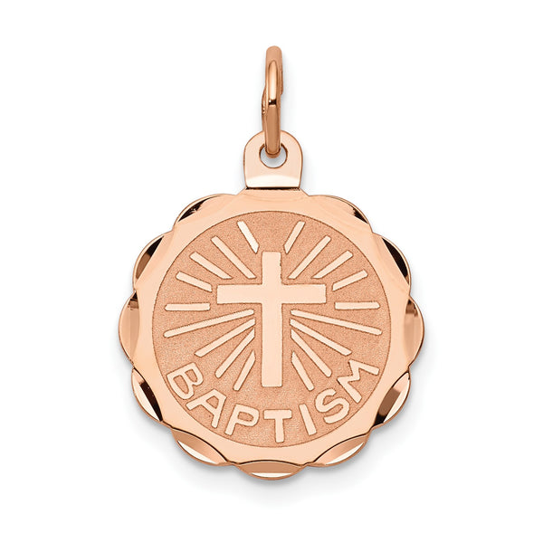 14KT Rose Gold 22X16MM Religious Baptism Charm